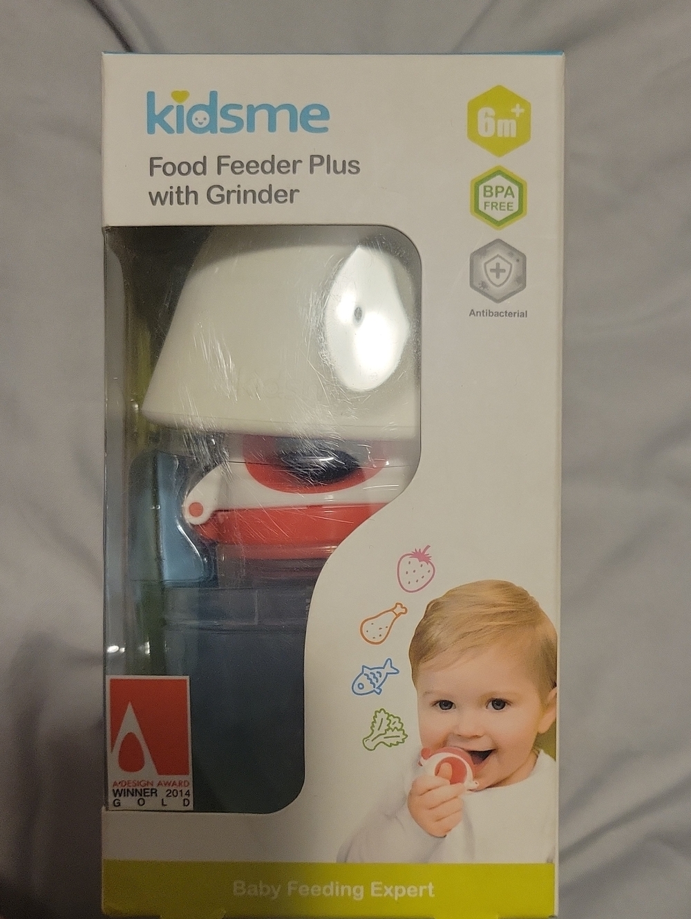 Food Feeder Plus with Grinder - White & Red